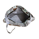 Fair Trade-Indigenous Textiles: Shoulder Bag - Periwinkle and brown with Australian fauna