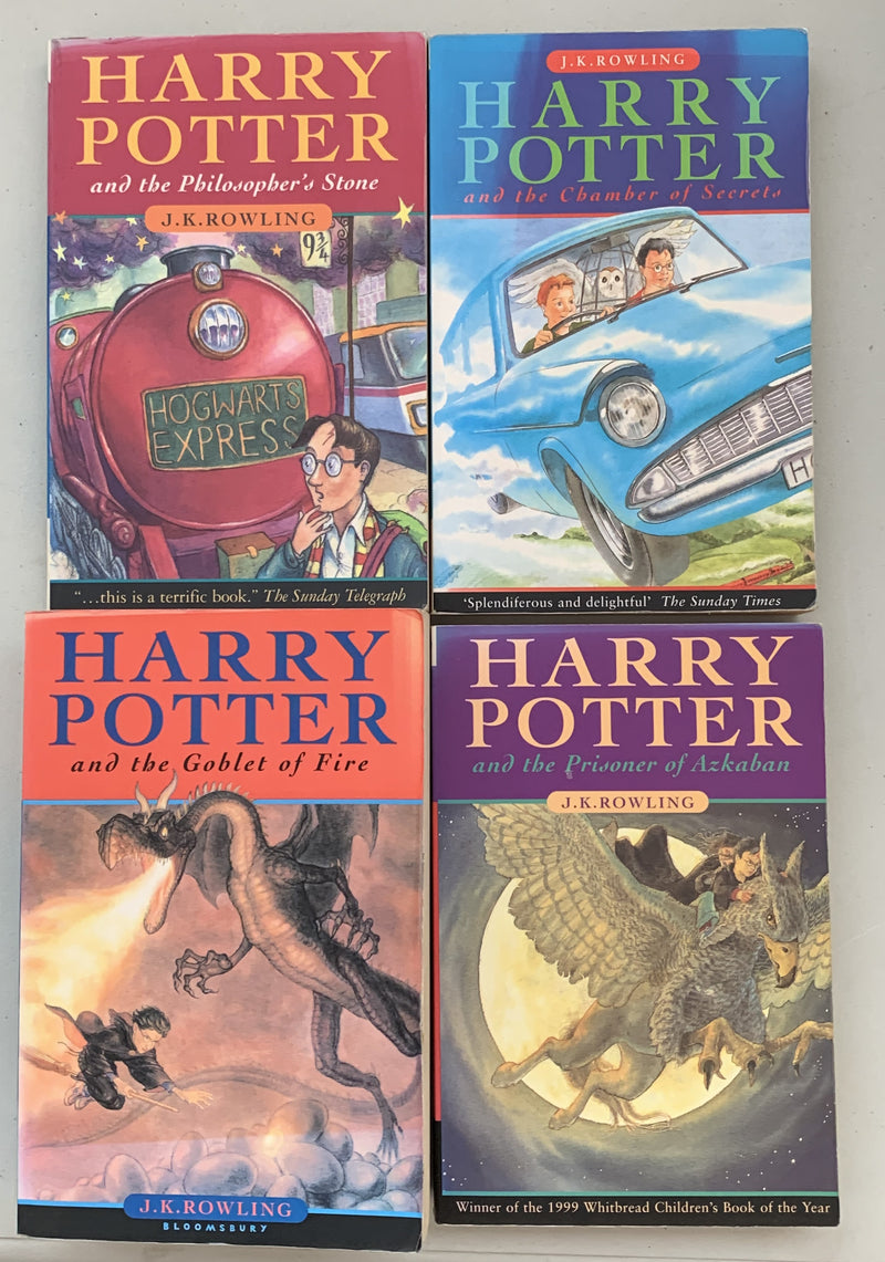 Set of 4 Harry Potter Books by J K Rowling