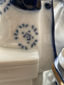 Vintage Royal Dux Bohemia Blue and White Aristocratic Couple Figurine Replica