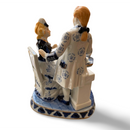 Vintage Royal Dux Bohemia Blue and White Aristocratic Couple Figurine Replica