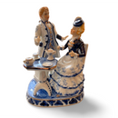 Vintage Royal Dux Bohemia Blue and White Aristocratic Couple Figurine Replica
