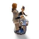 Vintage Royal Dux Bohemia Blue and White Aristocratic Couple Figurine Replica