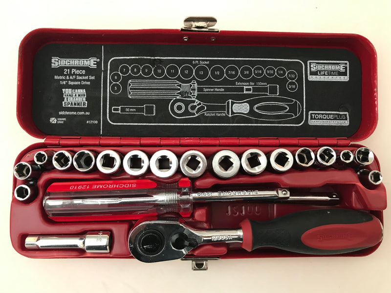 SIDCHROME 1/4" 21 Piece Drive Socket Set