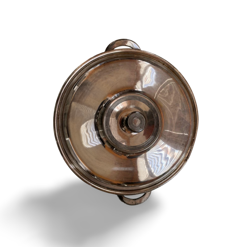 Round silver-plated round tureen bowl with lid -230mm diameter