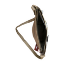 Fair Trade-Indigenous Textiles: Crossbody Bag - Taupe, White and Black mesh pattern