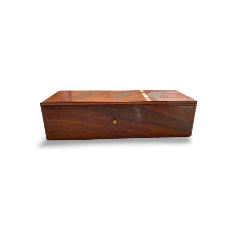 Timber dominoes set with resin inlay on top